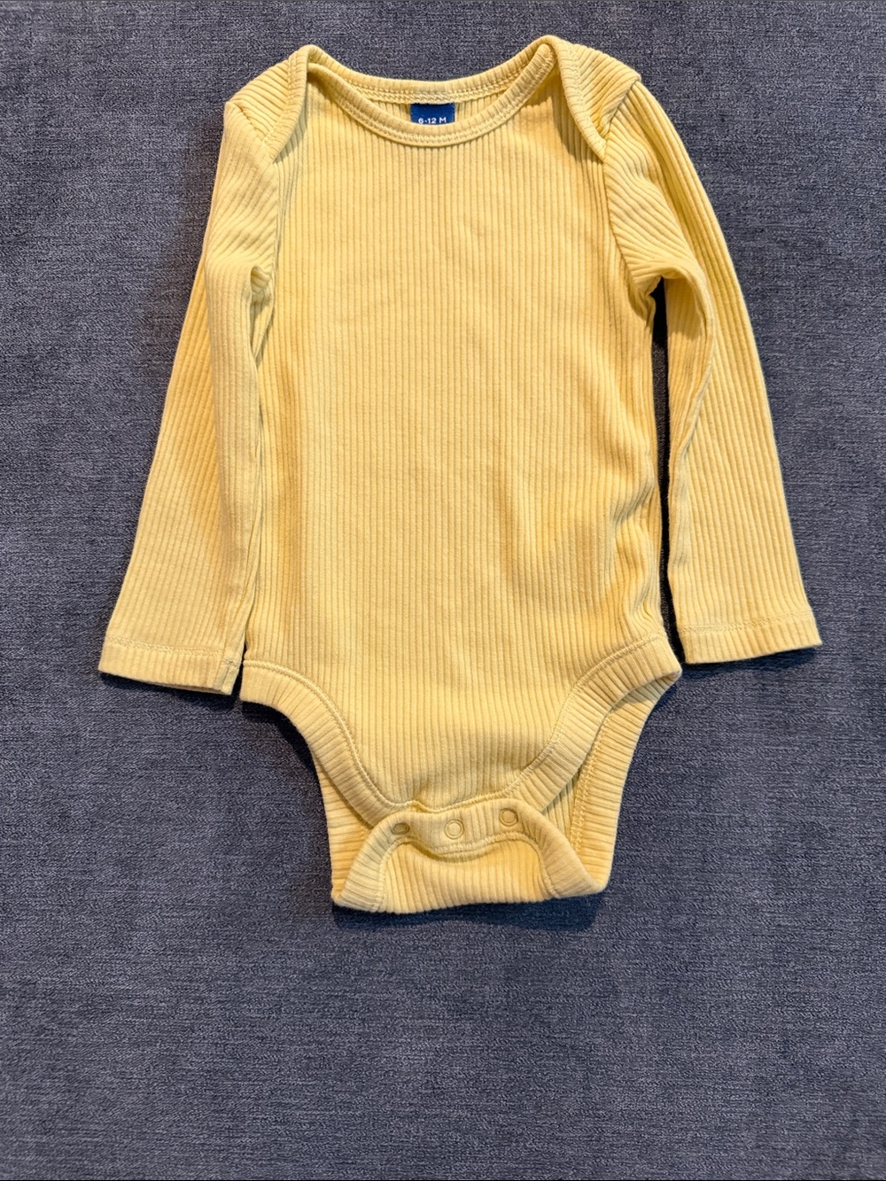 Old Navy Soft Ribbed Long-Sleeve Baby One-Piece in Yellow